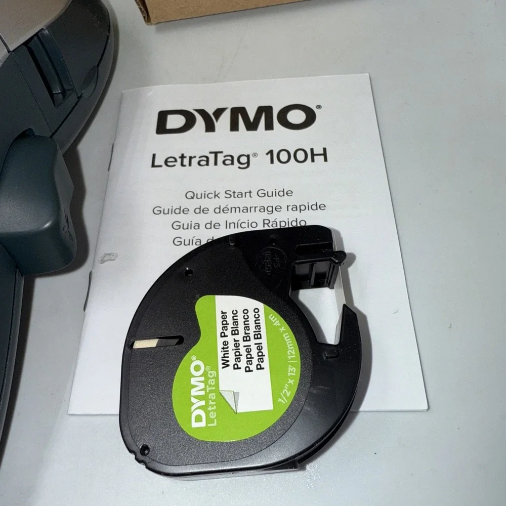 DYMO Portable Printer Handheld Label Maker Black Silver Letratag 100H+ New